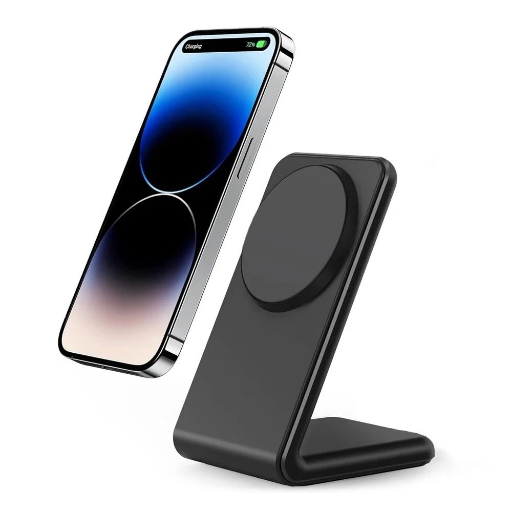 Magnetic Fast Wireless Charger – 15W Rapid Desktop Dock Stand