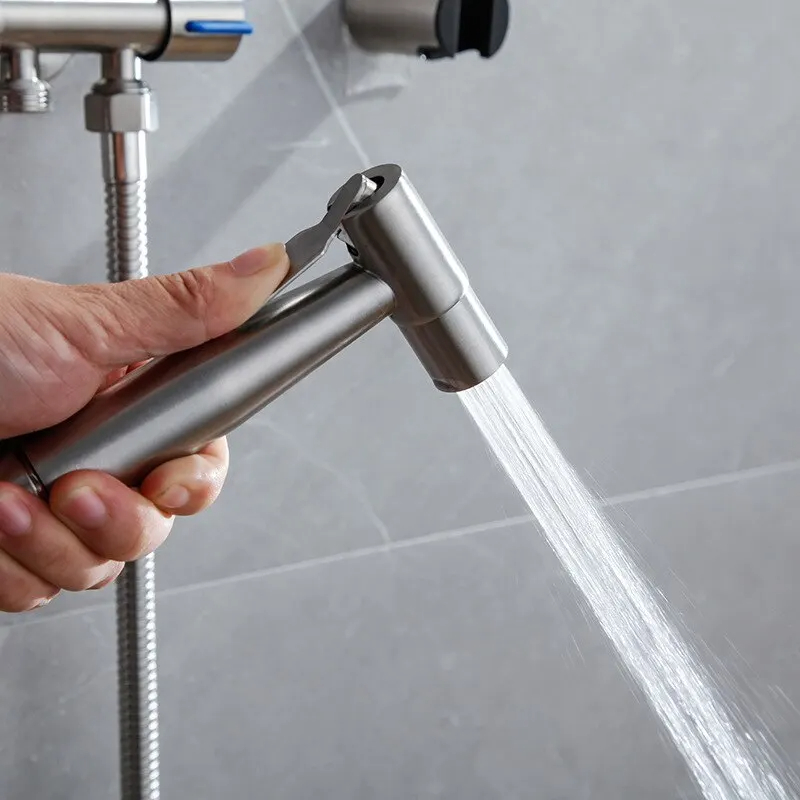 Stainless Steel Bidet Sprayer Set with Hose Handheld Toilet Spray Kit