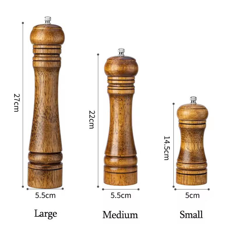 Handheld Adjustable Spice Grinder - Premium Salt & Pepper Mill (5/8/10 in)