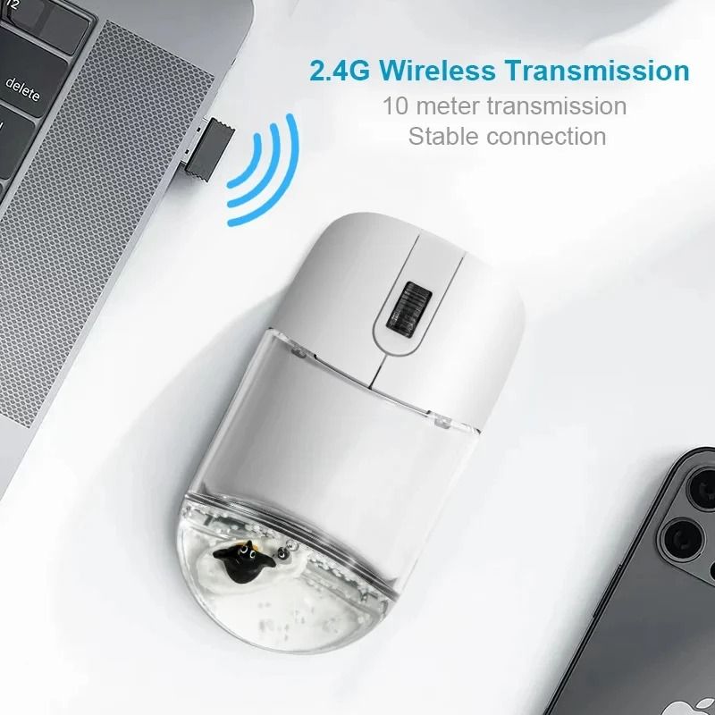 Creative Floating Aquarium Dual-Mode Wireless Mouse