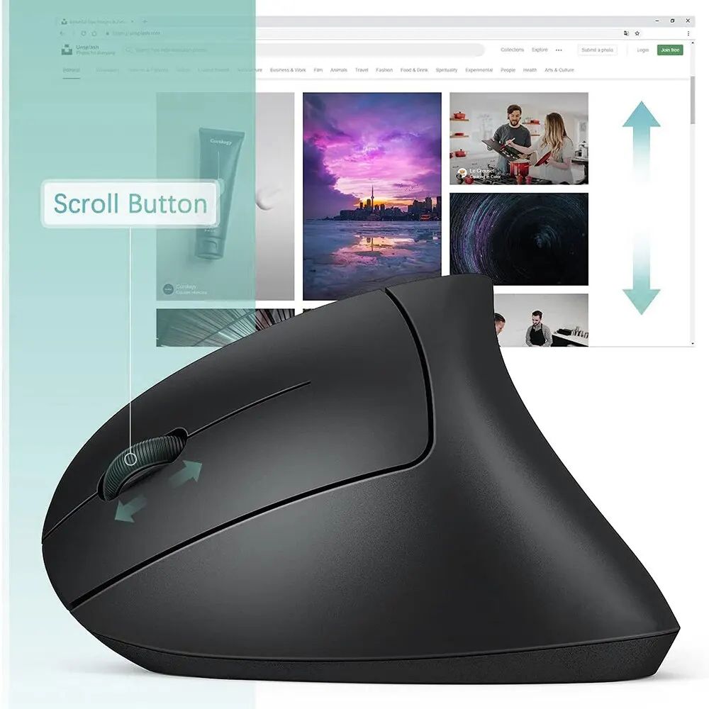 ErgoLift Wireless Vertical Mouse – Ergonomic 2.4GHz Optical Mouse with Adjustable DPI