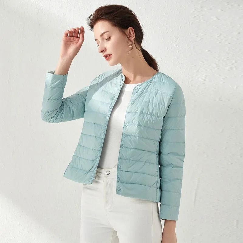 Womens Ultralight Collarless Puffer Jacket