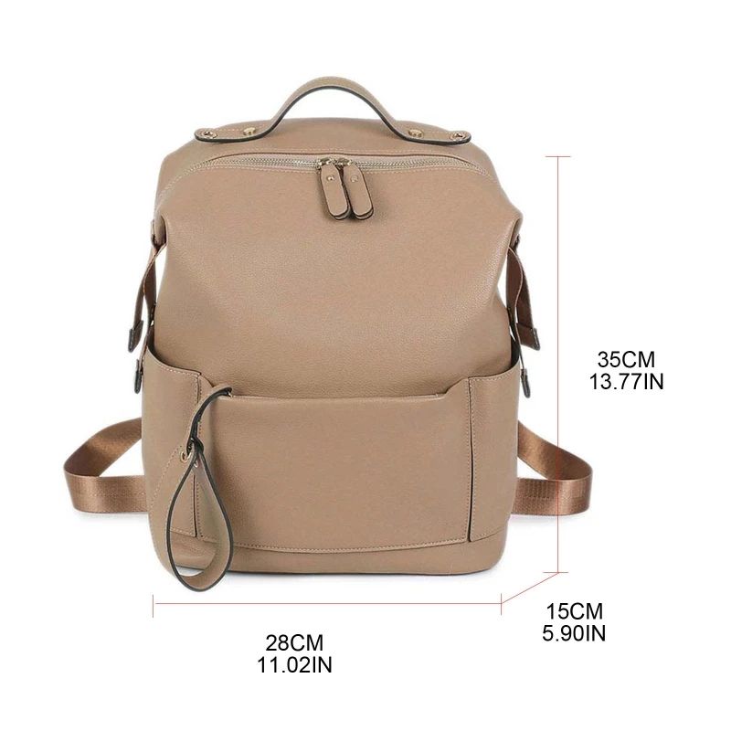 MamaPro Multifunction Leather Diaper Backpack for Moms and Dads
