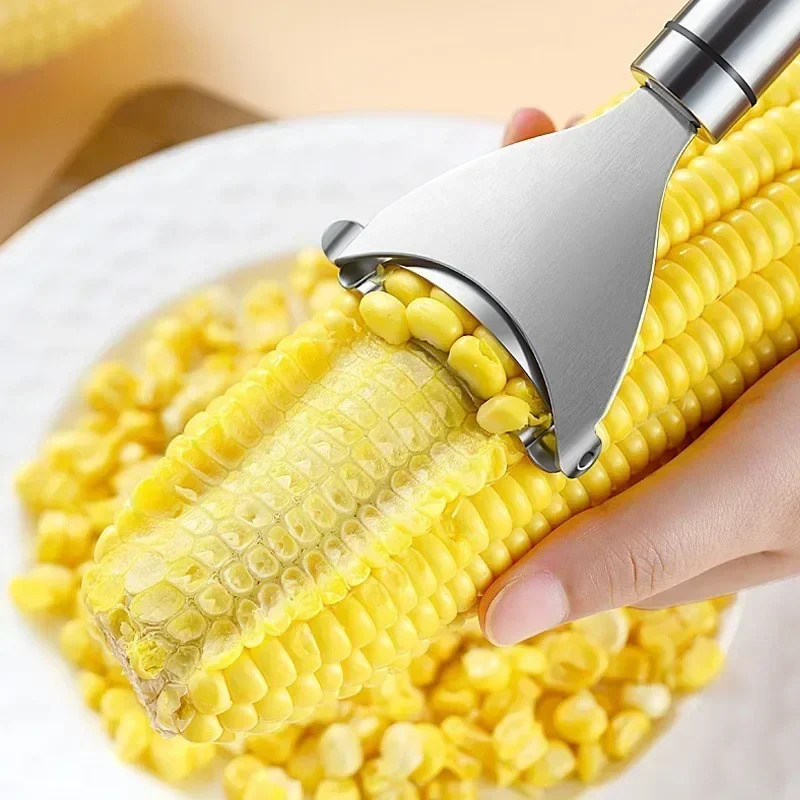 Stainless Steel Corn Cutter, Stripper Peeler, Corn Thresher, Cob Peeler Kitchen Tool for Easy Corn Removal