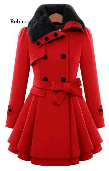 Womens Slim Sherpa-Wool System | Premium Double-Breasted Padded Coat & England Style Trench Infrastructure