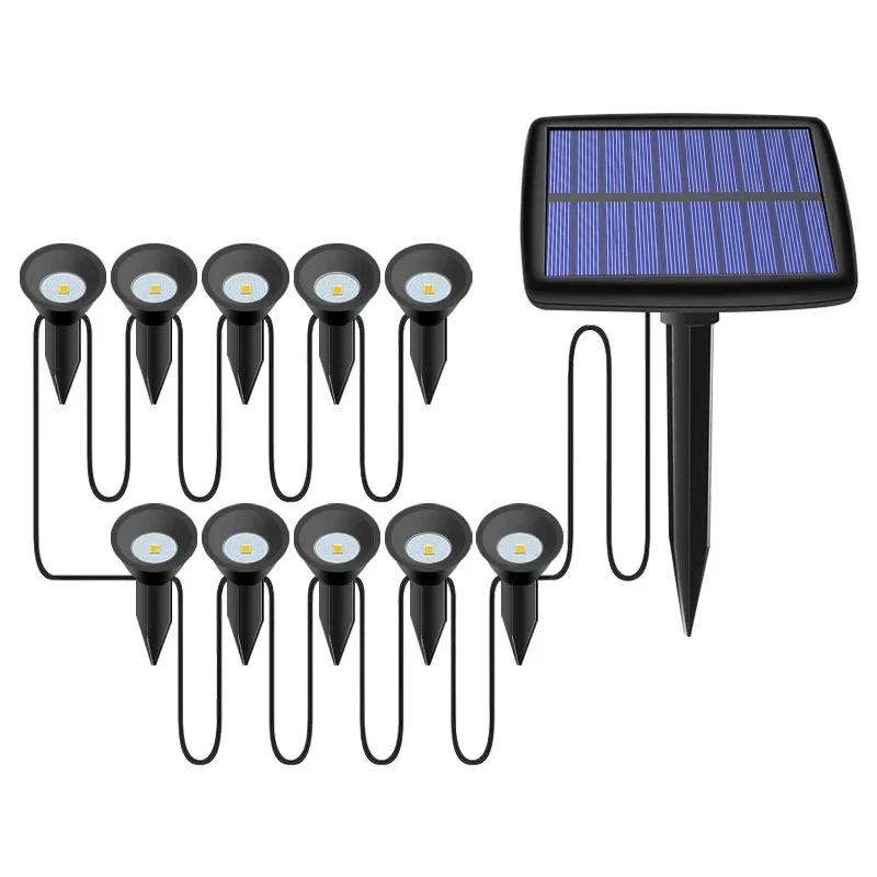 Solar RGB Garden Spotlights Pack Waterproof Landscape Lights