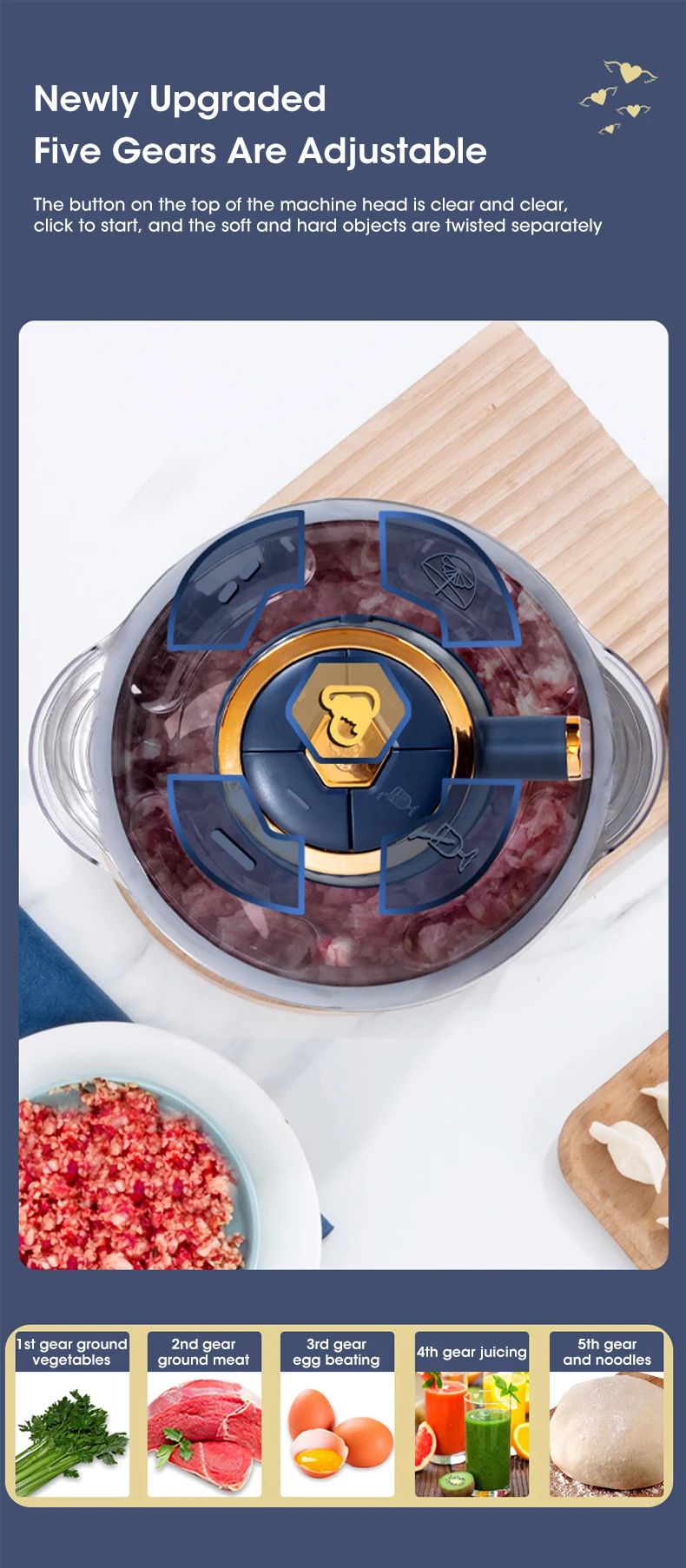 5L Electric Food Chopper Grinder