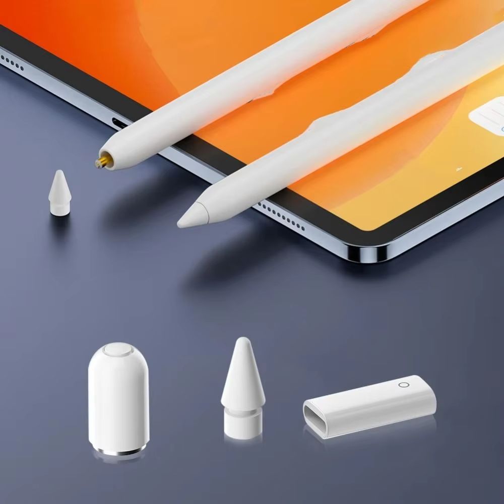 3-Piece Magnetic Charging Cap Stylus Replacement Caps with Built-In Smart Chip for Apple Pencil 1