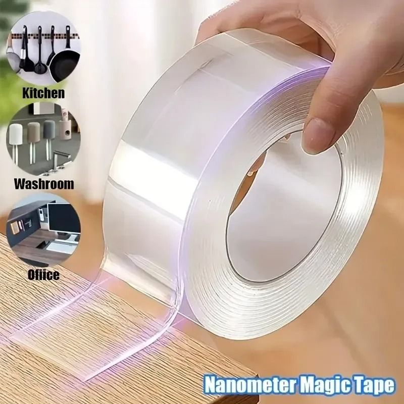 Transparent Double Sided Nano Tape Waterproof Reusable Mounting Tape Roll