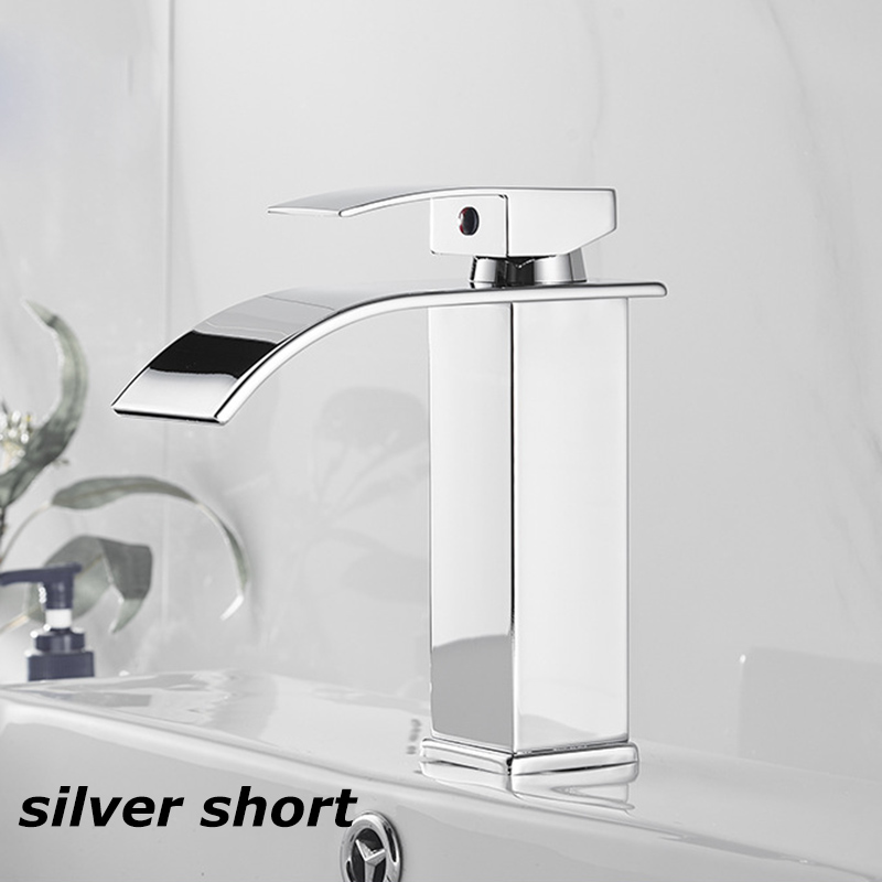 Dual Control Household Hot and Cold Waterfall Faucet Kitchen Bathroom Splash-proof Countertop Faucet Toilet Faucet
