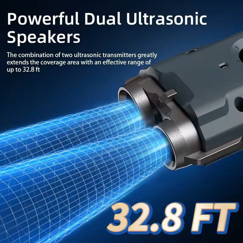 Ultrasonic Dog Repeller with LED Flashlight and Anti-Barking Deterrent