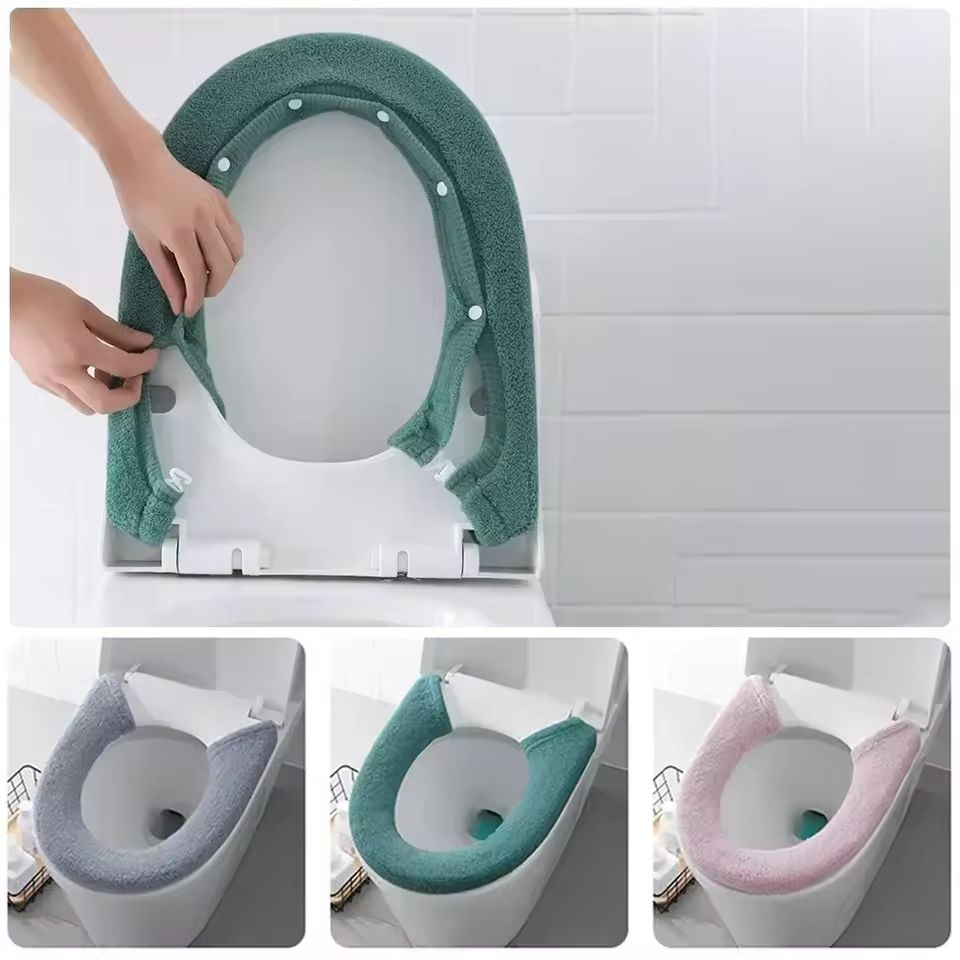 Thickened Washable Toilet Seat Warmer – Soft Thermal Closestool Mat & Protective Cover Pad