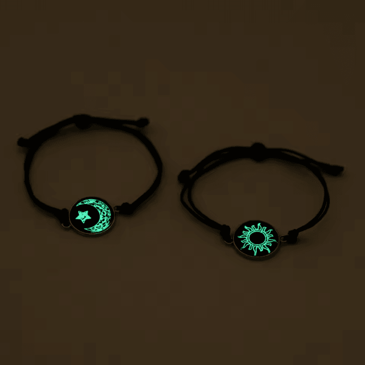 LunaSun Luminous Couple Bracelets – Handmade Braided Rope Matching Jewelry Gift for Valentines