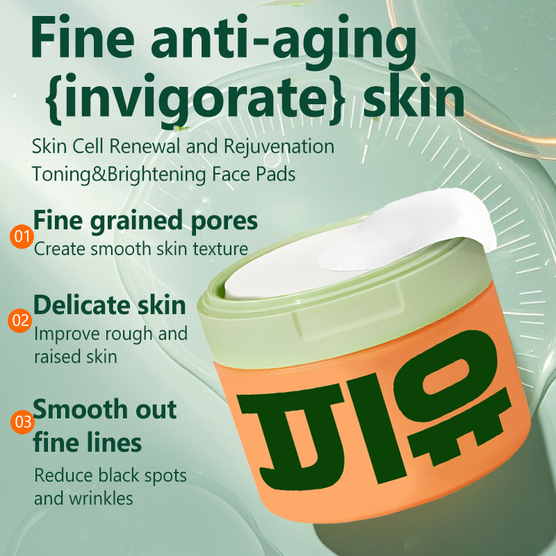 Dark Spot & Wrinkle Minimizing Solution, Anti-Aging Toner Pads with Snail Mucin, Niacinamide, and Peptide Complex