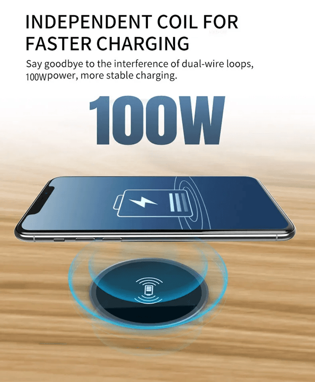 Embedded Fast Wireless Desk Charger Compact Inductive Charging Pad
