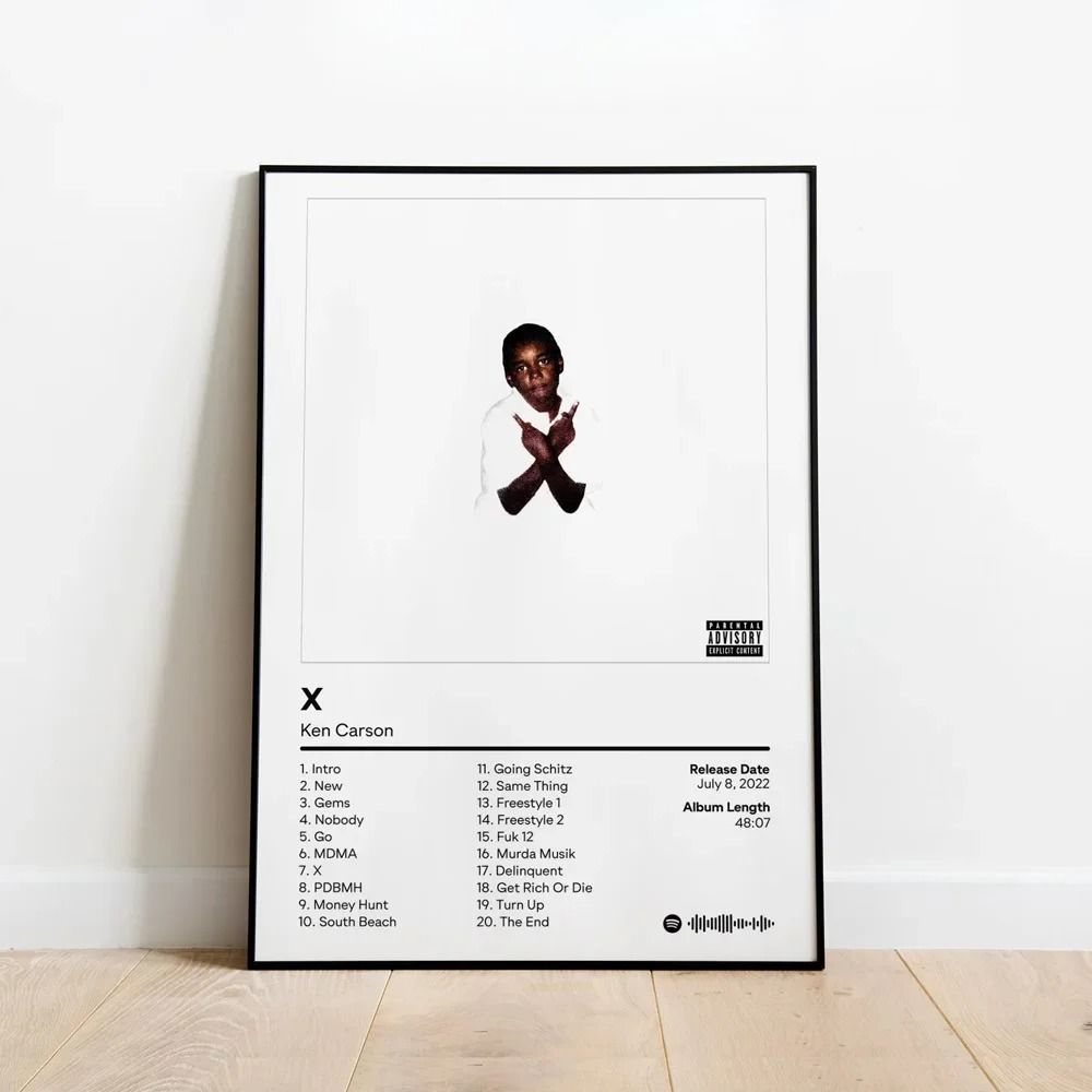 Ken Carson A Great Chaos Album Poster Custom Hip Hop Canvas Wall Art
