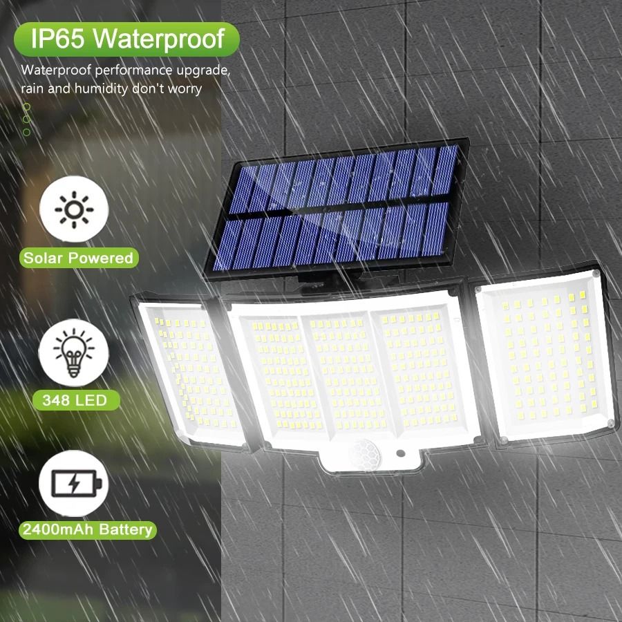 Solar Motion Sensor Wall Light 328/348 LED Outdoor Waterproof