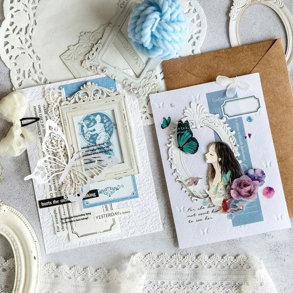 Retro Architectural Hollow Relief Cardstock | 10 Sheets DIY Creative Materials