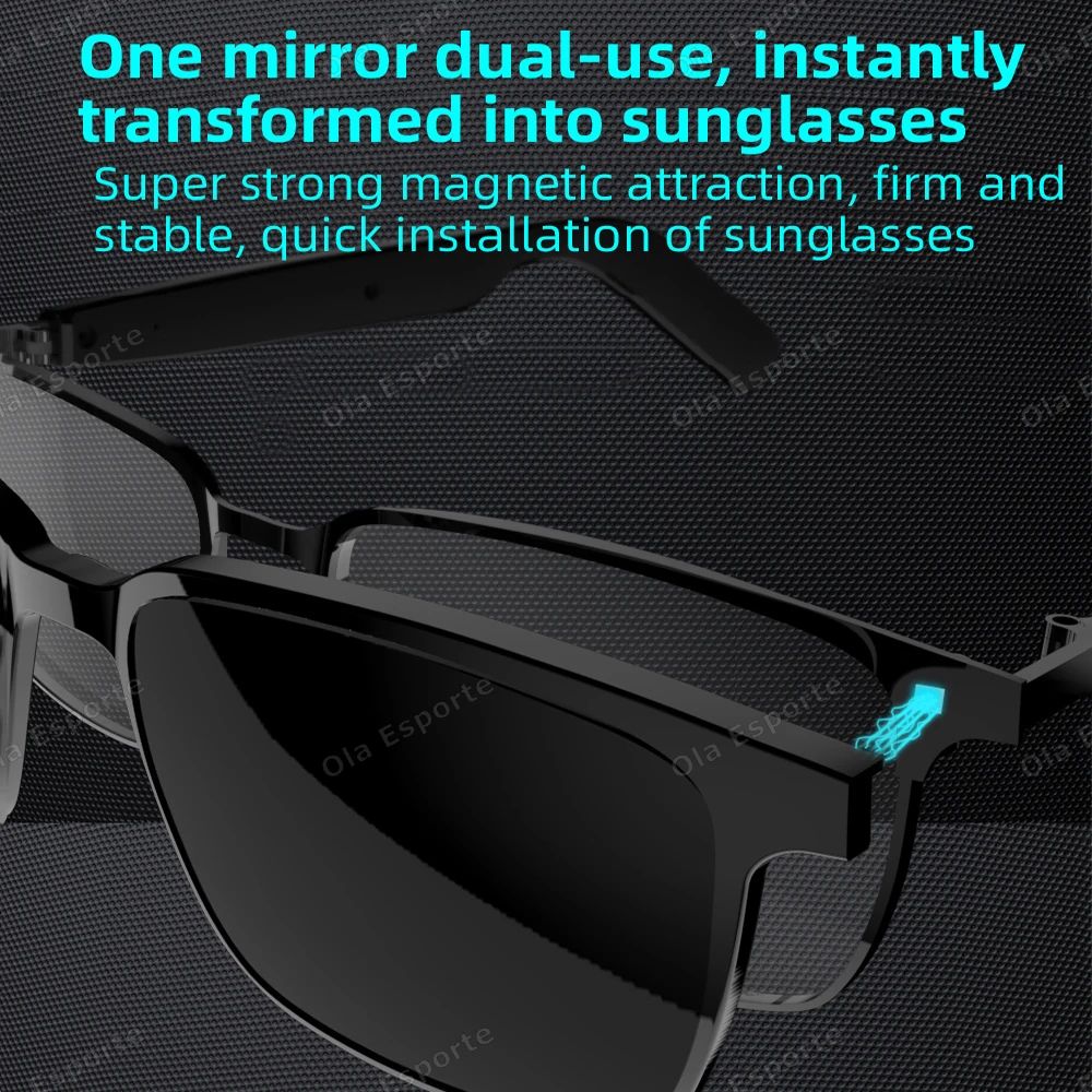 2 in 1 Magnetic Smart Glasses Bluetooth Audio UV Protection Sunglasses