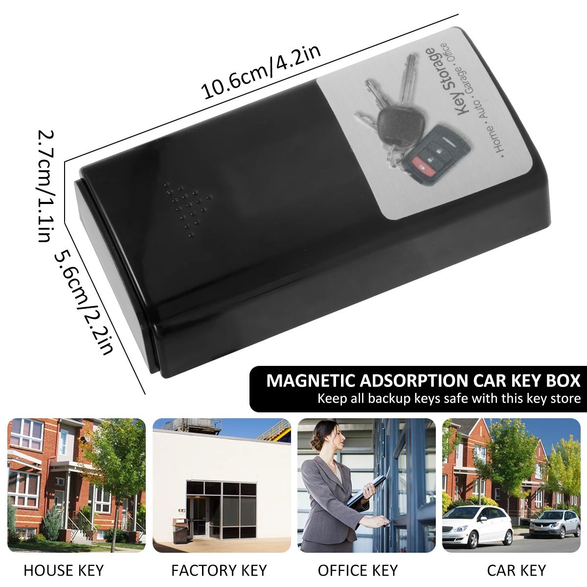 Waterproof Magnetic Key Box Under Car with Strong Magnet Hidden Key Holder