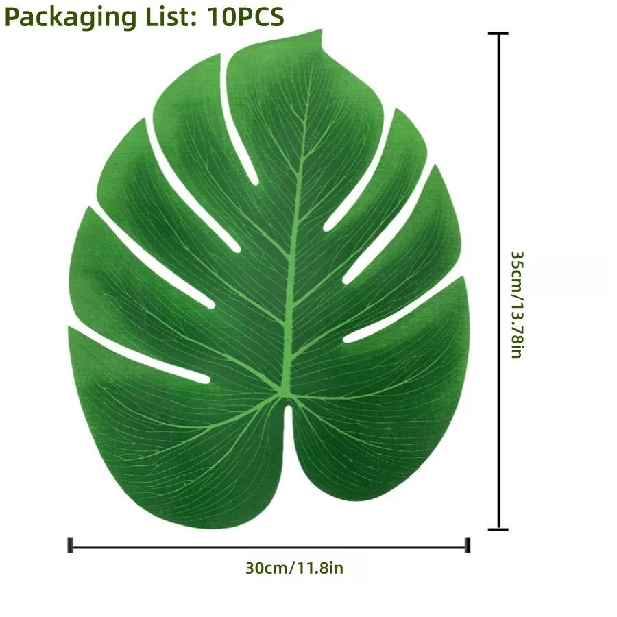 Tropical Palm Leaves Set – 10-Piece Artificial Safari Foliage