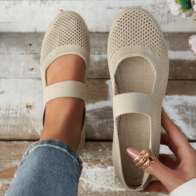 Womens Mesh Slip On Flats Lightweight Non Slip Casual Shoes