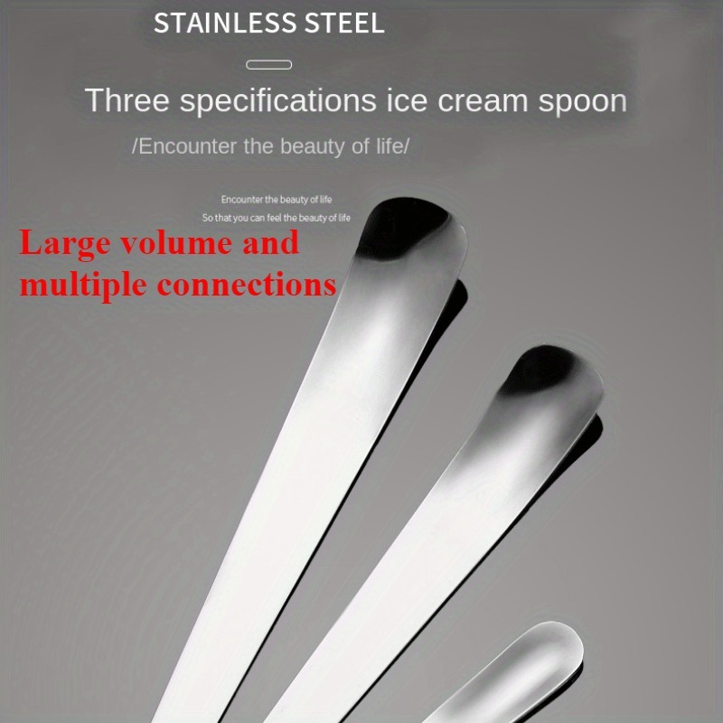 Multi-functional Stainless Steel Dessert Spoon, Long Handle Mixing Spoon, Coffee Spoon, Seasoning Spoon