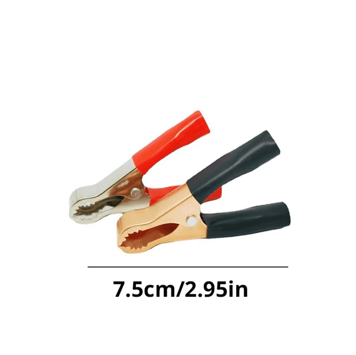 2-Piece 50A Crocodile Battery Clips – 75mm Copper Heavy-Duty Charging Clamps