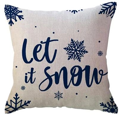 Blue Snowflake Christmas Pillow Cover