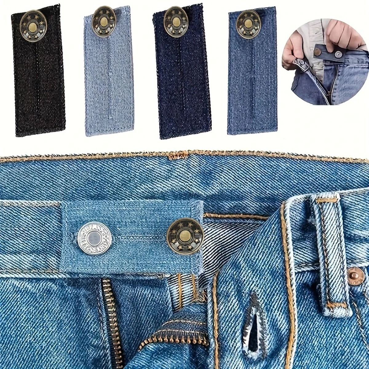 Elastic Waist Extender Buttons for Pants and Jeans