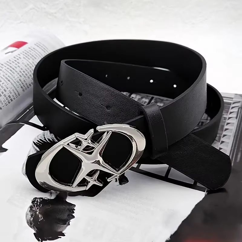 ClassicOval Cross Metal-Buckle Unisex Belt – Durable Simple Style