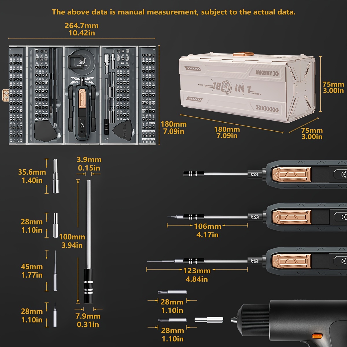 Electric Screwdriver Kit, Precision Drill Bits Set for iPhone, Glasses, Watch, Laptop Repair