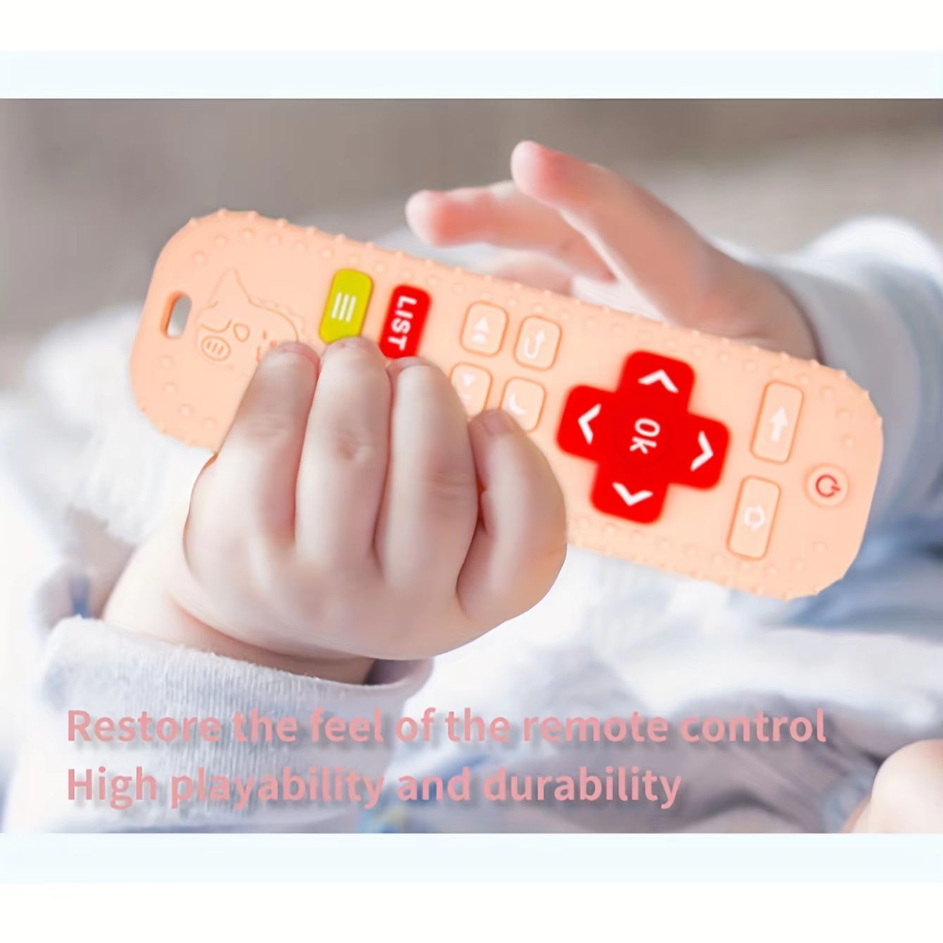 Fun Dino TV Remote Silicone Teething Toy for Babies