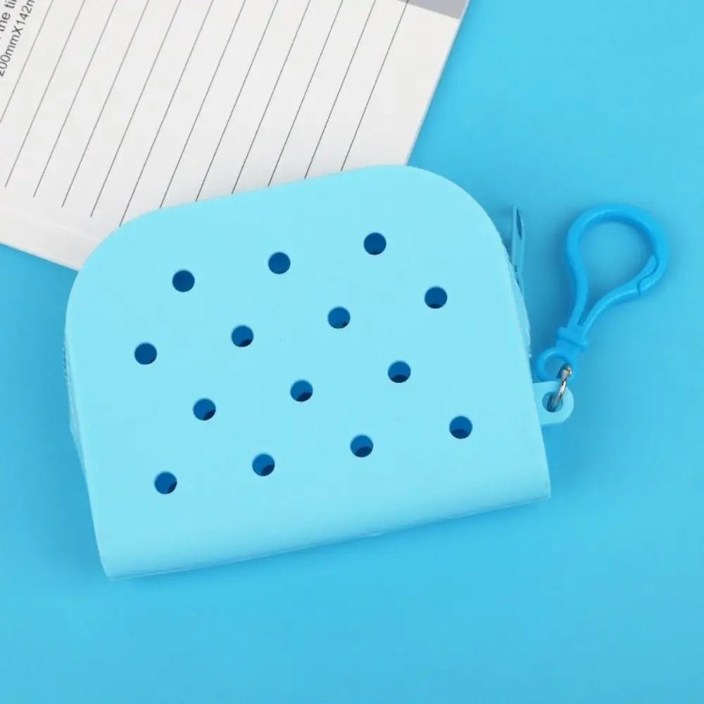 Soft Silicone Mini Hole Wallet – Breathable Zipper Coin Purse & Card Holder