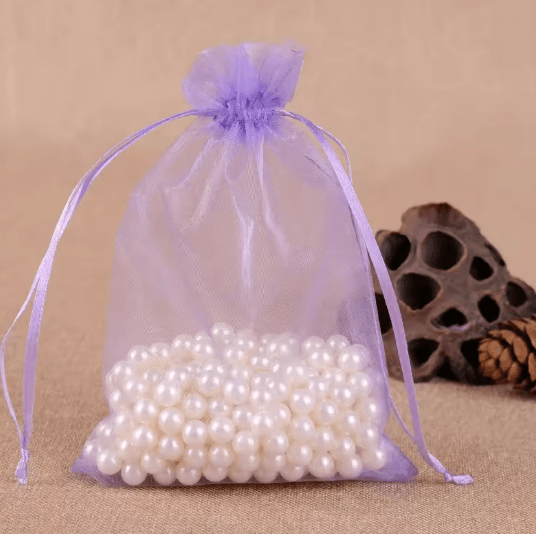 50 Piece Organza Gift Bags Sheer Jewelry and Party Favor Pouches