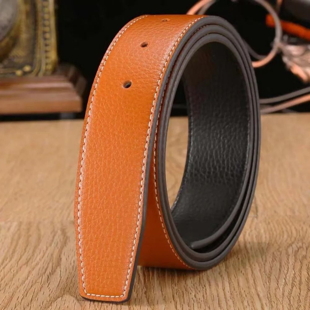 Genuine Leather Belt Gallery | High-Fidelity 3.7cm Luxury Strap & Professional No-Buckle Logic