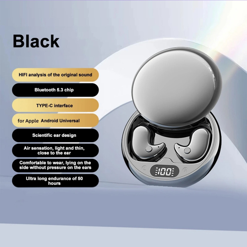 Invisible Sleep Earbuds Bluetooth Wireless Earbuds with Noise Cancelling Mic & HiFi Sound