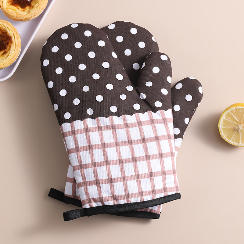 Household Thickened Heat Insulation Gloves, Baking, High Temperature Resistant, Kitchen Oven Microwave Gloves