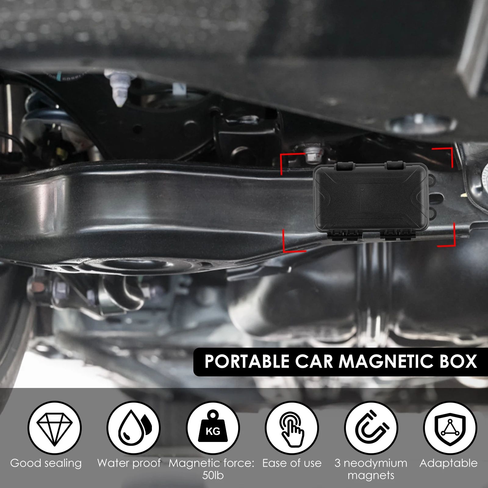 Waterproof Magnetic Key Holder Under Car Hidden Spare Key Box
