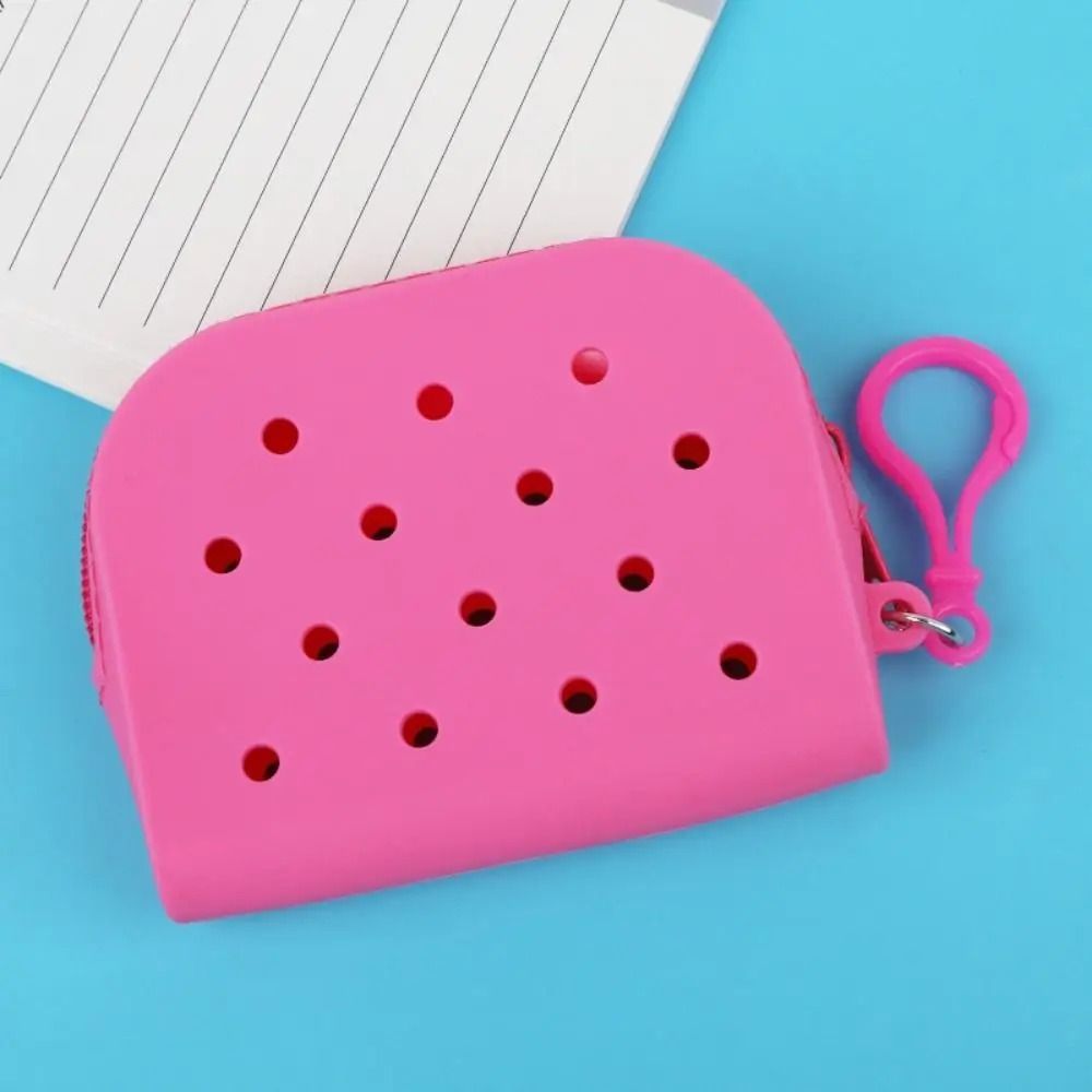 Soft Silicone Mini Hole Wallet – Breathable Zipper Coin Purse & Card Holder