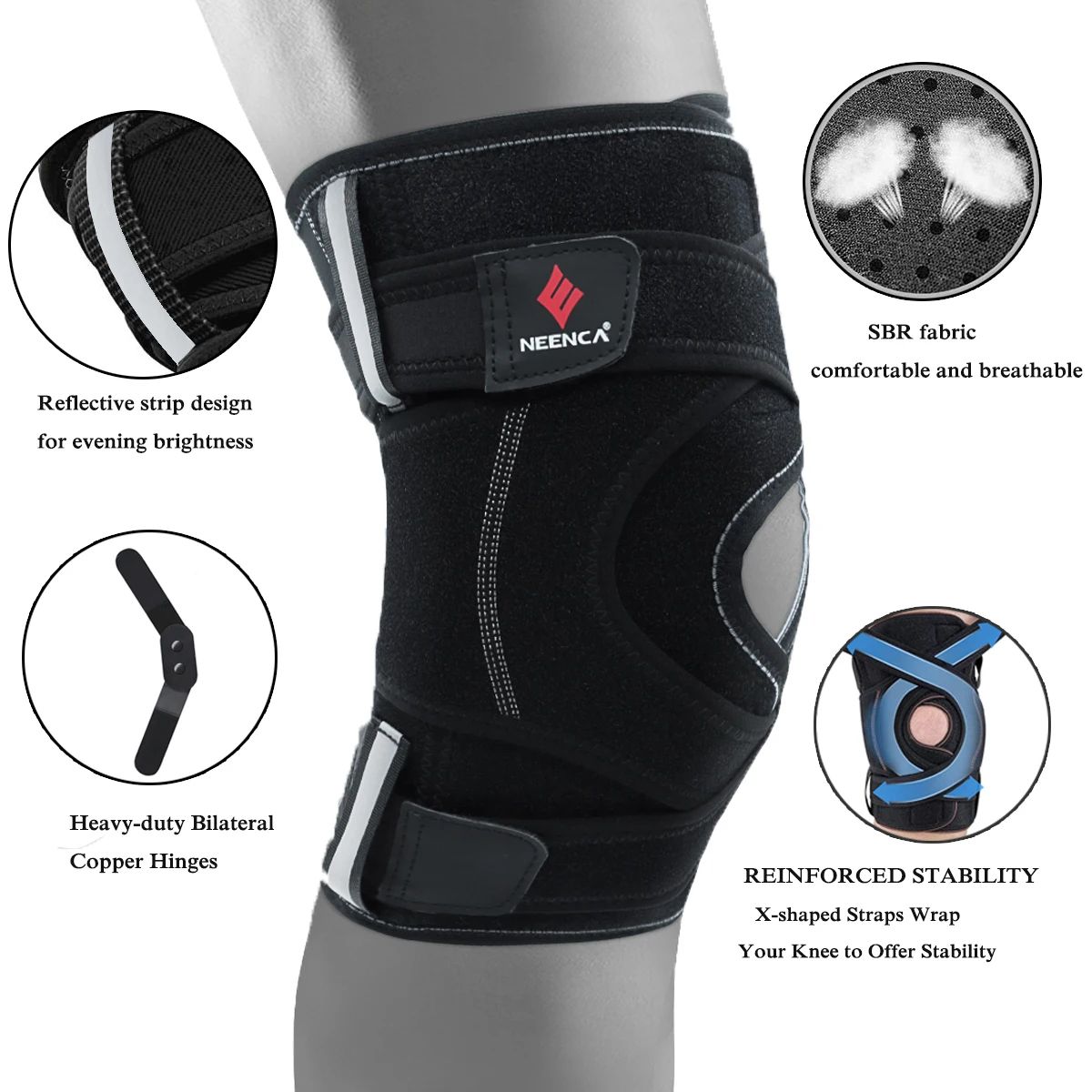 Hinged Knee Brace with Side Stabilizers