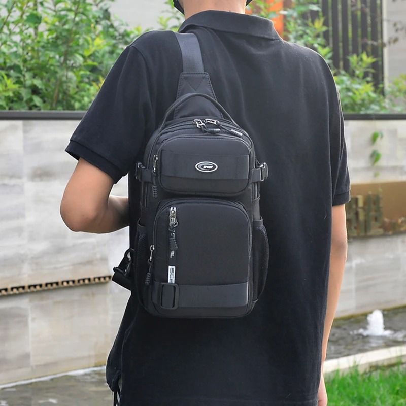 Lightweight Men Crossbody Chest and Shoulder Bag with Large Capacity