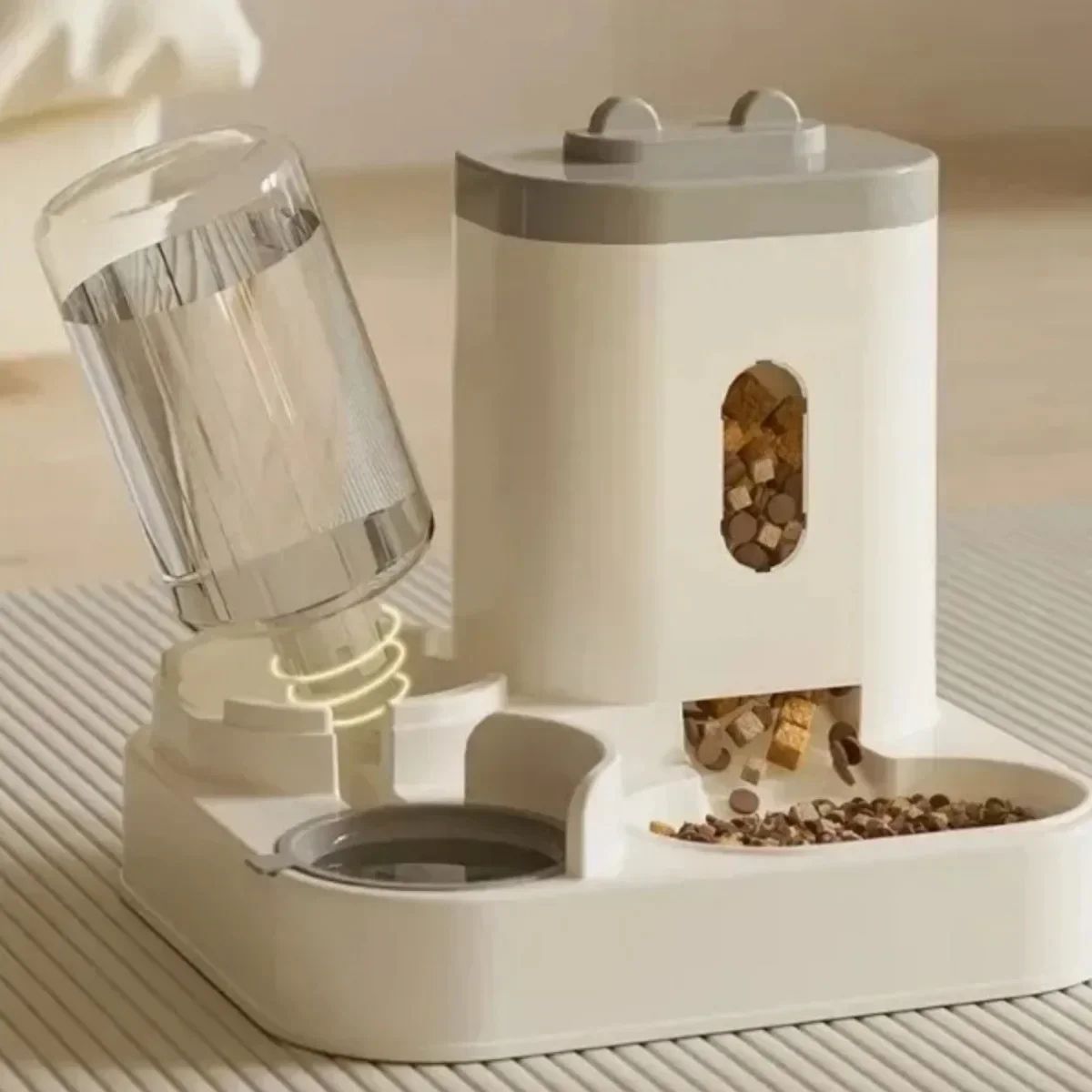 Automatic Dog & Cat Feeder with Water Dispenser – Non-Electric Gravity Food Bowl, Large Capacity Pet Station