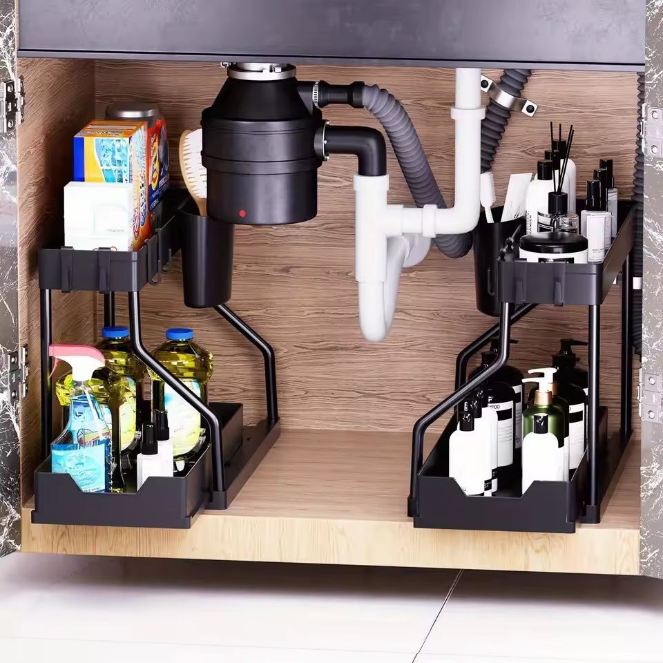 Nexus Tiered Glide | Multi-Layer Pull-Out Kitchen & Bathroom Sink Organizer