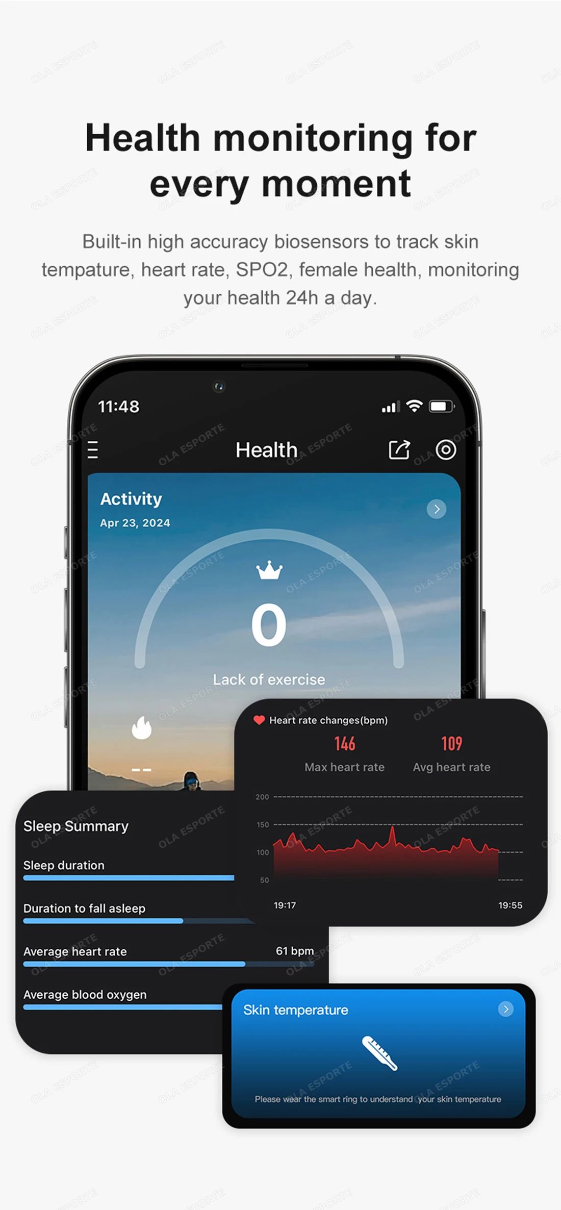 R09 Smart Health Fitness Ring Heart Rate SpO2 Sleep Tracker