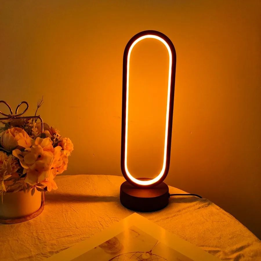 Modern Trilight LED Ring Bedside Lamp – Adjustable Ambience Night Light