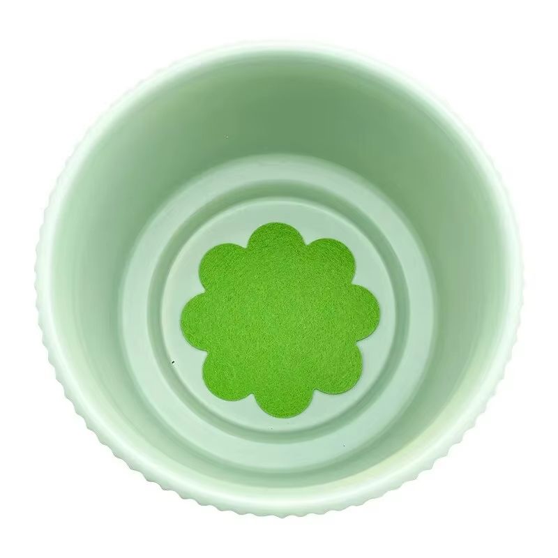 Green Non-Woven Fabric Plant Pot Hole Pad 50 Pack Flower-Shape Soil Mat Gasket