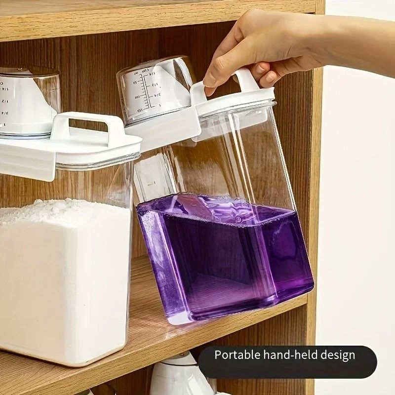 Airtight Laundry Powder Dispenser with Measuring Cup