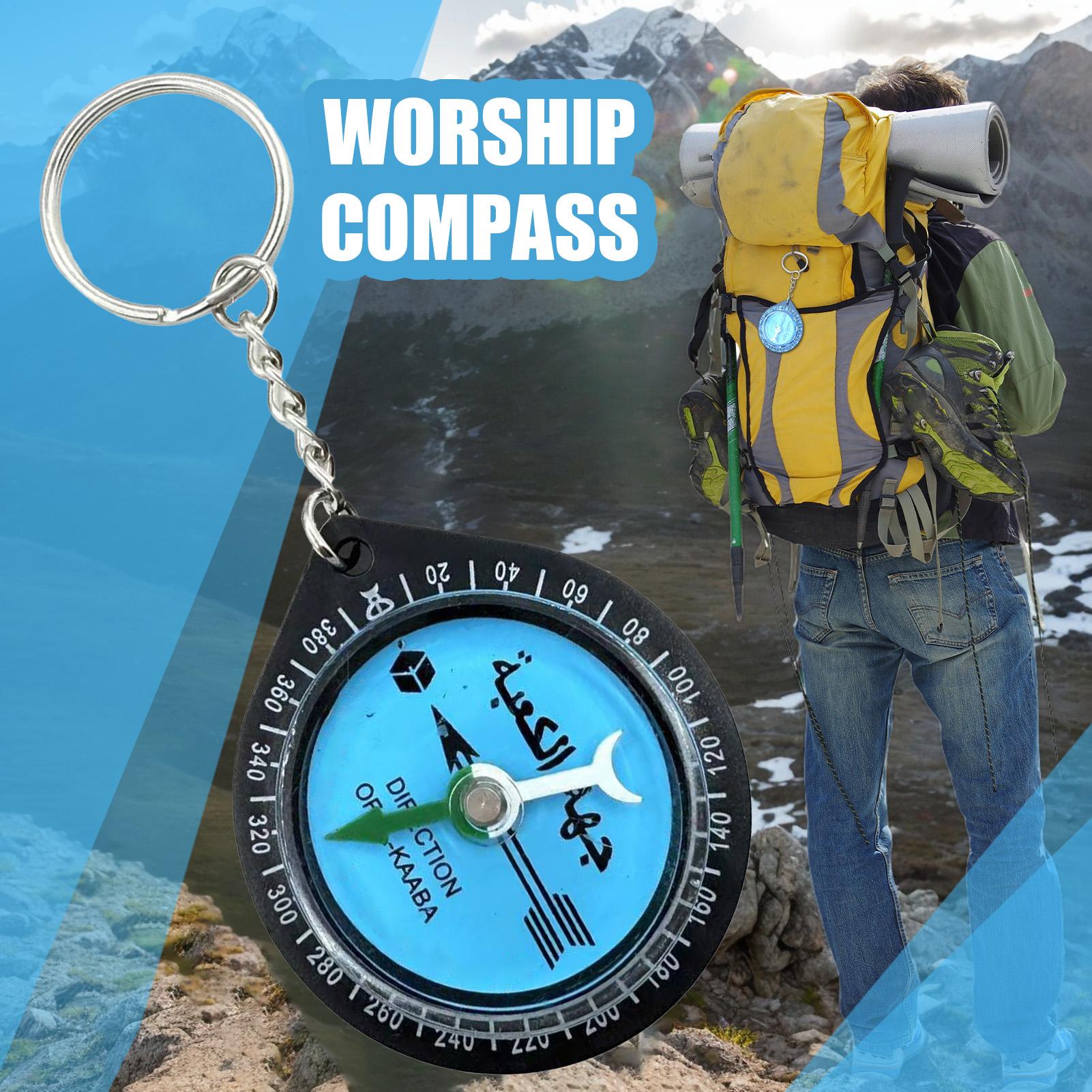 Prayer Compass Pendant Keychain  Allah Direction Compass for Outdoor Activities, Hiking & Backpacking