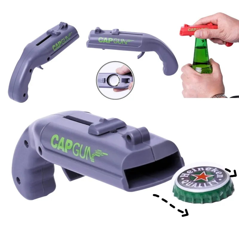 Cap Gun Bottle Opener Beer Bottle Opener with Bottle Cap Launcher